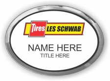 (image for) Les Schwab Tire Center Executive Oval Silver / White Badge