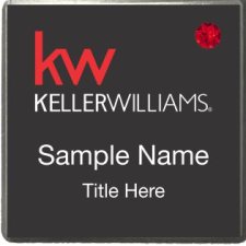 (image for) Keller Williams KW Silver Square Executive Black Badge w/ Red Jewel