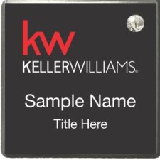 (image for) Keller Williams KW Silver Square Executive Black Badge w/ White Jewel