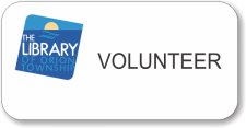 (image for) Orion Township Library Large White Badge - Volunteer