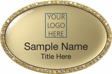 (image for) Custom Logo Gold Oval Bling Gold Badge