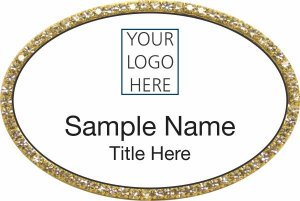 (image for) Custom Logo Gold Oval Bling Badge