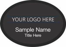 (image for) Custom Logo Black Oval Executive Badge