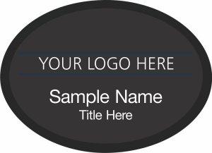 (image for) Custom Logo Black Oval Executive Badge