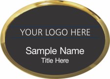 (image for) Custom Logo Gold Oval Executive Black Badge