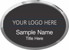 (image for) Custom Logo Silver Oval Executive Black Badge