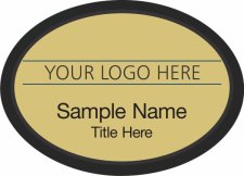 (image for) Custom Logo Black Oval Executive Gold Badge