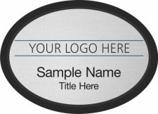 (image for) Custom Logo Black Oval Executive Silver Badge