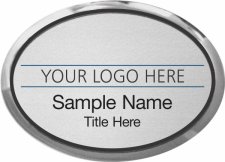 (image for) Custom Logo Silver Oval Executive Badge