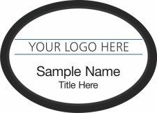 (image for) Custom Logo Black Oval Executive White Badge