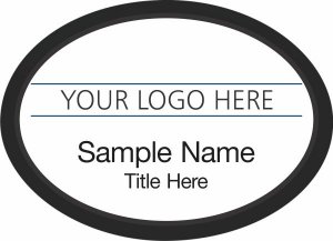 (image for) Custom Logo Black Oval Executive White Badge