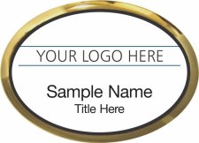 (image for) Custom Logo Gold Oval Executive White Badge