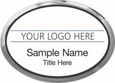 (image for) Custom Logo Silver Oval Executive White Badge