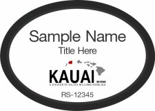 (image for) Keller Williams Kauai Oval Executive Black Badge with White Insert