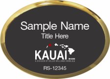 (image for) Keller Williams Kauai Oval Executive Gold Badge with Black Insert