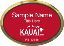 (image for) Keller Williams Kauai Oval Executive Gold Badge with Red Insert