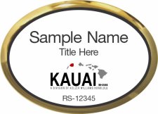 (image for) Keller Williams Kauai Oval Executive Gold Badge with White Insert