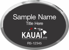 (image for) Keller Williams Kauai Oval Executive Silver Badge with Black Insert