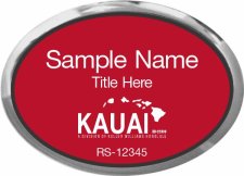 (image for) Keller Williams Kauai Oval Executive Silver Badge with Red Insert