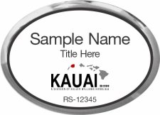 (image for) Keller Williams Kauai Oval Executive Silver Badge with White Insert