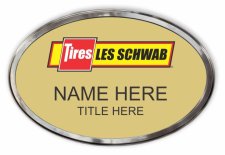 (image for) Les Schwab Tire Center Gold Oval Prestige Polished Badge