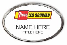 (image for) Les Schwab Tire Center White Oval Prestige Polished Badge