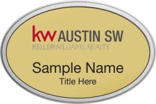 (image for) Keller Williams Austin SW Silver Oval Pebbled Prestige Gold Badge