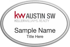 (image for) Keller Williams Austin SW Silver Oval Pebbled Prestige White Badge