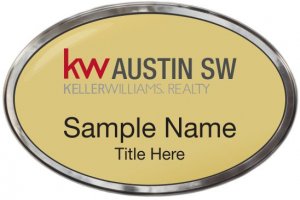 (image for) Keller Williams Austin SW Silver Oval Polished Prestige Gold Badge