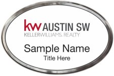 (image for) Keller Williams Austin SW Silver Oval Polished Prestige White Badge