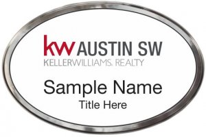 (image for) Keller Williams Austin SW Silver Oval Polished Prestige White Badge