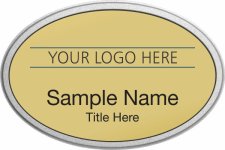 (image for) Custom Logo Silver Oval Pebbled Prestige Gold Badge