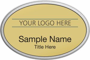 (image for) Custom Logo Silver Oval Pebbled Prestige Gold Badge