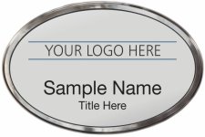 (image for) Custom Logo Silver Oval Polished Prestige Badge