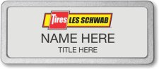 (image for) Les Schwab Tire Center Silver Prestige Pebbled Badge