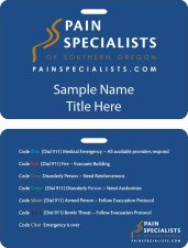 (image for) Pain Specialists of Southern Oregon ID Horizontal Double Sided badge