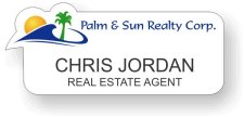 (image for) Palm & Sun Realty Corp. White Shaped Badge