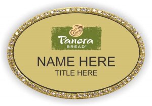 (image for) Panera Bread Oval Gold Bling Badge