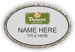 (image for) Panera Bread Oval Silver Bling Badge