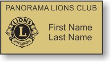 (image for) Panorama Lions Club Gold Name Badge