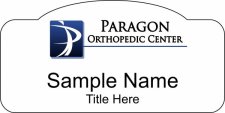 (image for) Paragon Orthopedic Center Shaped White Name Badge