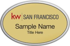 (image for) Keller Williams San Francisco Silver Oval Pebbled Prestige Gold Badge