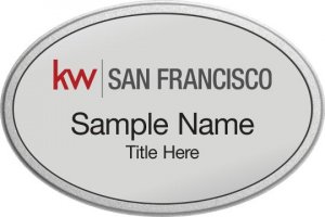 (image for) Keller Williams San Francisco Silver Oval Pebbled Prestige Badge