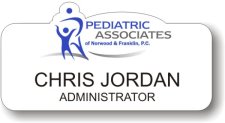 (image for) Pediatric Associates of Norwood & Frank Shaped White Badge