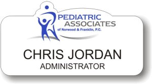 (image for) Pediatric Associates of Norwood & Frank Shaped White Badge