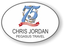 (image for) Pegasus Travel Oval White Badge
