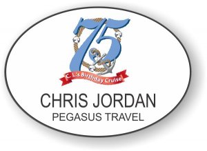 (image for) Pegasus Travel Oval White Badge