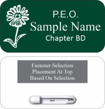(image for) P.E.O. Chapter BD Standard Green Badge 3.00"W x 1.50"H