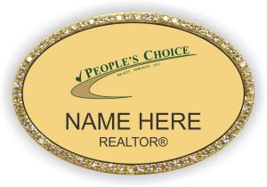 (image for) People\'s Choice Realty Services LLC Oval Gold Bling Badge