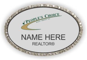 (image for) People\'s Choice Realty Services LLC Oval Silver Bling Badge